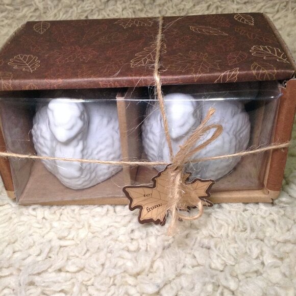 NWOT Turkey/Thanksgiving S&P Shakers; Holiday, Ceramic, Traditional, Thankful - Picture 1 of 5